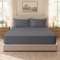 Egyptian Cotton Fitted Sheet Set-Grey