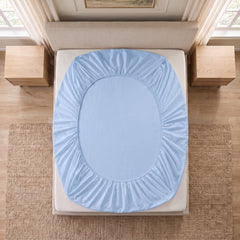 Sky Blue Egyptian Cotton Fitted Sheet Set