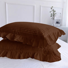 Tc 150 Pack of 2 Princess Pillow Cases With pleated and Ruffles