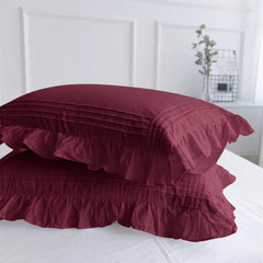 Tc 200 Pack of 2 Princess Pillow Cases With pleated and Ruffles