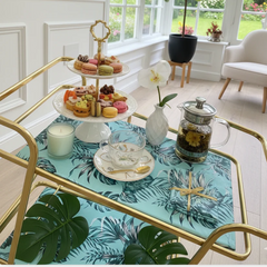 Waterproof Tea Trolley 9 Pcs Set - Palm Leaves