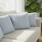 Waterproof Printed Cushion Cover- Blue Stripe
