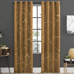 Glittered Velvet Textured Curtains Pair