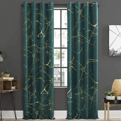 Glittered Velvet Textured Curtains Pair