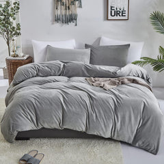 Luxury Plain Velvet Duvet Cover Sets -