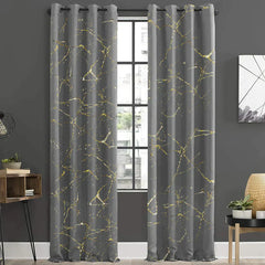Glittered Velvet Textured Curtains Pair