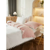 Reversable Cotton Duvet Cover Set With Pom Pom -