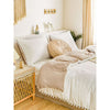 Reversable Cotton Duvet Cover Set With Pom Pom -