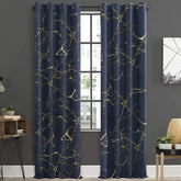 Glittered Velvet Textured Curtains Pair