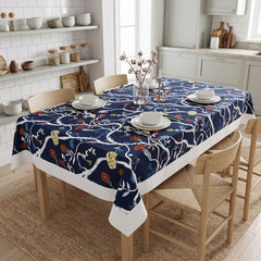 Printed Cotton Reversable Dinning Set - Blue Blossom