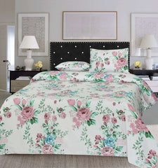 Printed Double Bed sheet Rosewood Flowers
