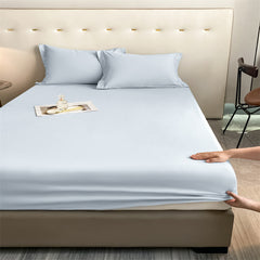 Sky Blue Egyptian Cotton Fitted Sheet Set - 99 Bedding Store