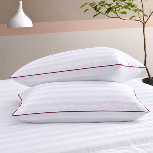 Signature Piped Satin Stripe Pillow Cover – Pack of 2
