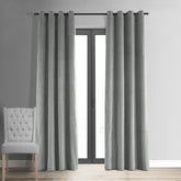 Silver Grey Premium Quality Velvet Curtain -1 Panel - 99 Bedding Store