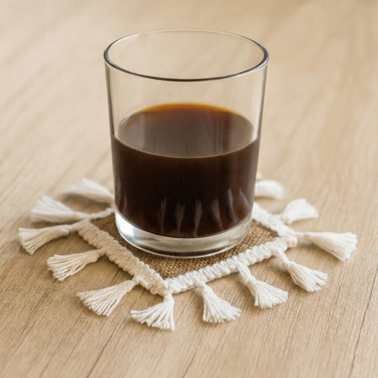 Jute Coasters Set Brown With Tasels