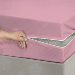 100% Cotton Zipper Mattress Cover - Pink - 99 Bedding Store