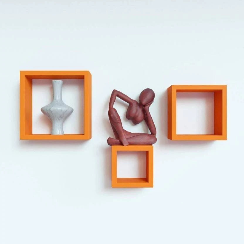 Wooden Shelves Orange 3 pcs set - 99 Bedding Store