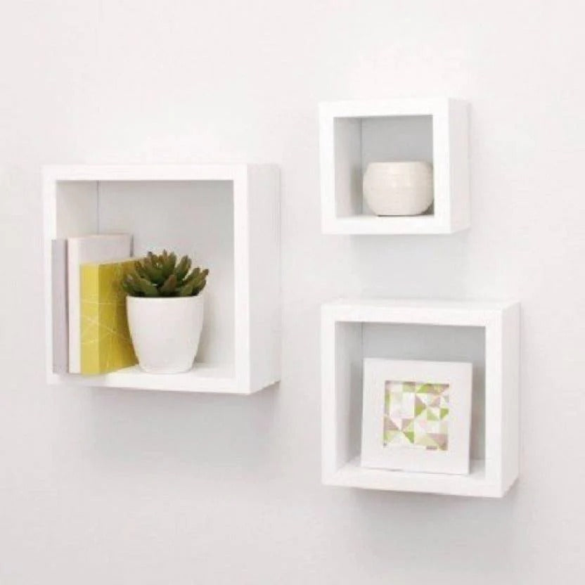 Wooden Shelves White 3 pcs set - 99 Bedding Store