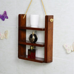 Wooden Yun wall shelf Brown - 99 Bedding Store