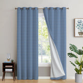 NORDIC BLUE PRINTED BLACKOUT CURTAIN - 99 Bedding Store