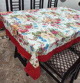 Decorative Printed Cotton Table Cover With Border Jasmin Flowral