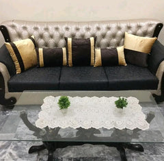 pack of 5 Cabana Strip Cushion Cover Gold and Brown