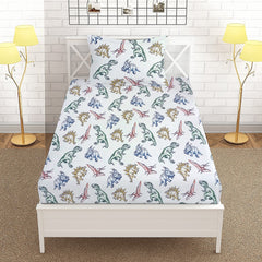 The Dino Printed Kids Fitted Sheet set