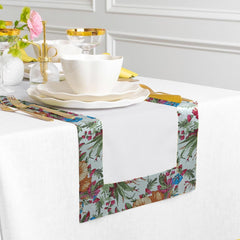 Cotton With Printed Border Reversable Table Runner -