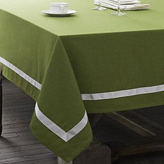 Decorative Cotton Tablecloth - Navy With White Ribon Work