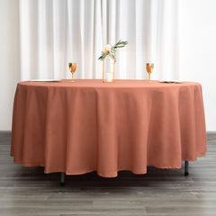 Decorative Cotton Round Tablecloth - Terracotta