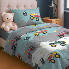 Printed Kids Duvet Cover Set - Moter Cars