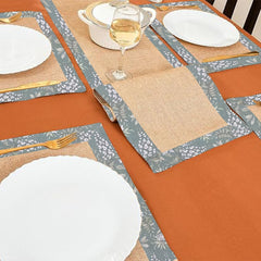 Jute Dinning Set With Border- Green Gaden