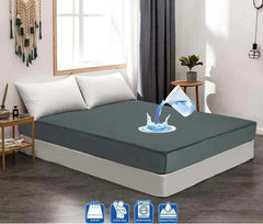 Terry Cotton Waterproof Mattress Protector - Grey