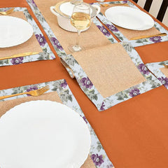 Jute Dinning Set With Border- BROKKBLAD FLOWRAL
