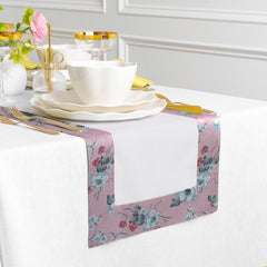 Cotton With Printed Border Reversable Table Runner -