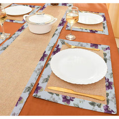 Jute Dinning Set With Border- BROKKBLAD FLOWRAL