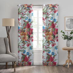 2 PCS PRINTED BLACKOUT CURTAIN ROSE RED