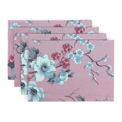 Printed CottonRe Revrsable Dinning Set - New Rose Garden Pink
