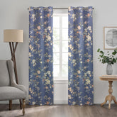 2PC PRINTED CURTAINS WITH LINING - Night Graden