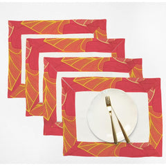 Cotton Table Mat Set With Printed border- Brockedblad
