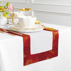 Cotton With Printed Border Reversable Table Runner -