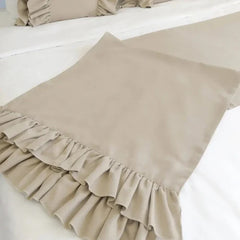 Plain Dyed Ruffle Bed Runners