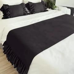Plain Dyed Ruffle Bed Runners