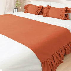 Plain Dyed Ruffle Bed Runners