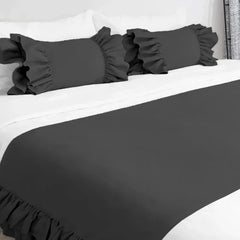 Plain Dyed Ruffle Bed Runners