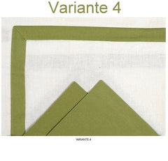 7 Pcs Cotton Table Runner Set- With Color Strip Bordered - 99 Bedding Store