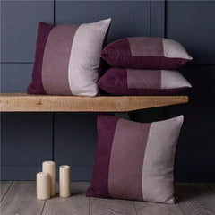 Color Block Strip Cushion Cover Brick Red and Brwon