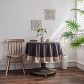 Cotton Decorative Round Tablecloth - With Frilled Bordered