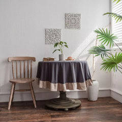 Cotton Decorative Round Tablecloth - With Frilled Bordered