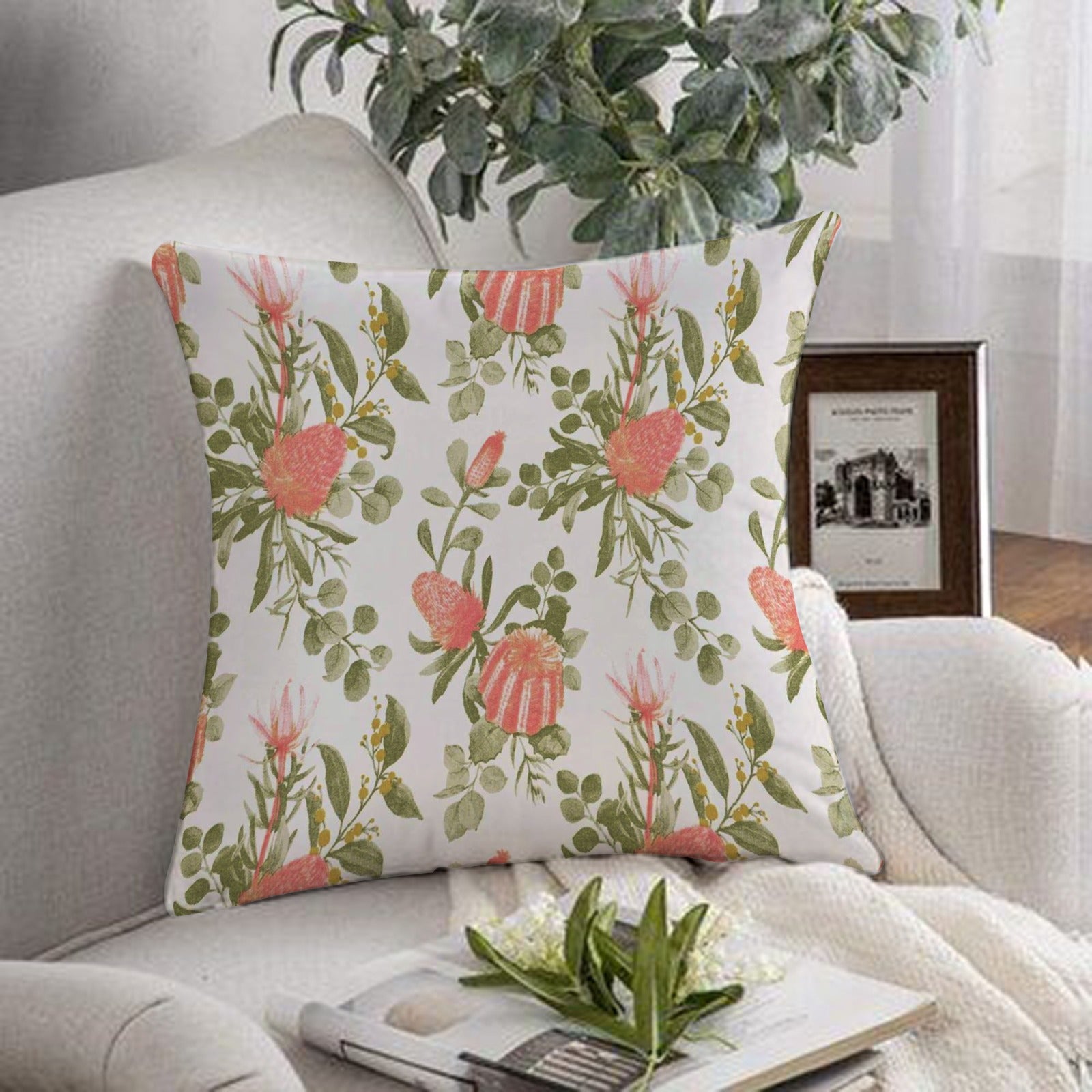 1 pc Printed Cushion Cover Oranges Roses - 99 Bedding Store